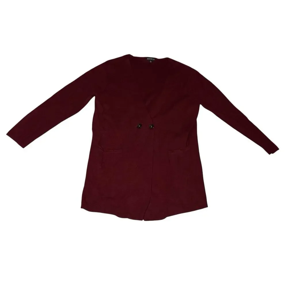 J.Crew Mercantile Cranberry Knit Blazer Cardigan Academia Oversized Sz Large